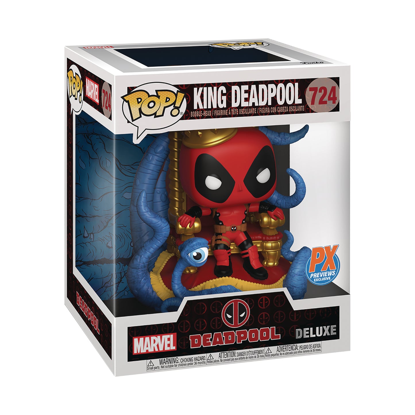 POP DELUXE MARVEL HEROES KING DEADPOOL ON THRONE PX EXCLUSIVE