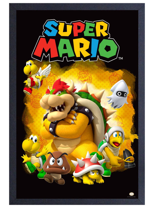 SUPER MARIO BOWSER AND HIS MINIONS FRAMED POSTER